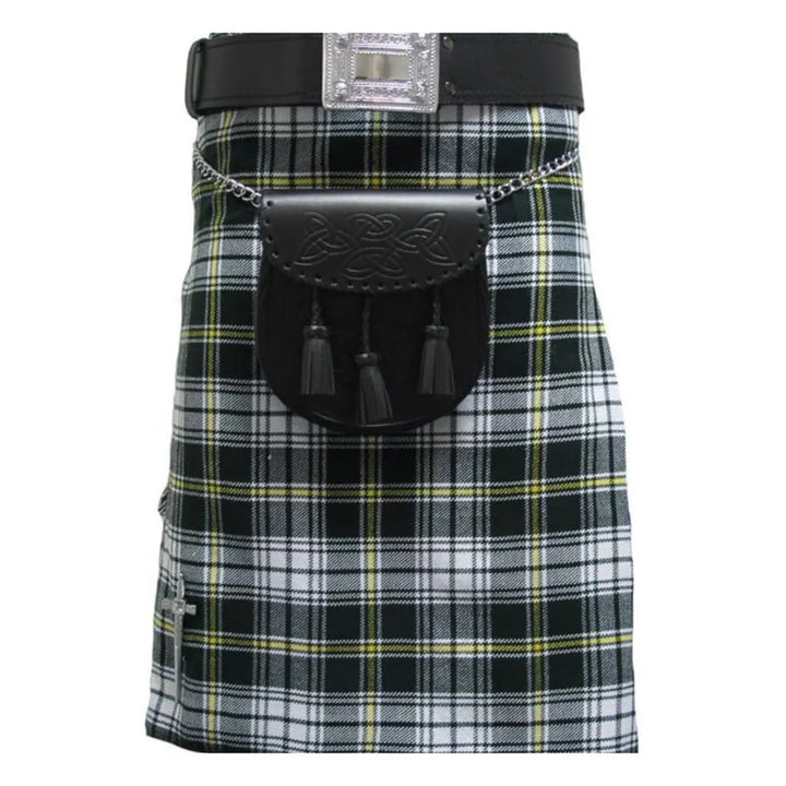 St. Patrick Tartan Kilt for Men – 8 Yard Acrylic Wool Kilt with Leather Straps & Chrome Buckles