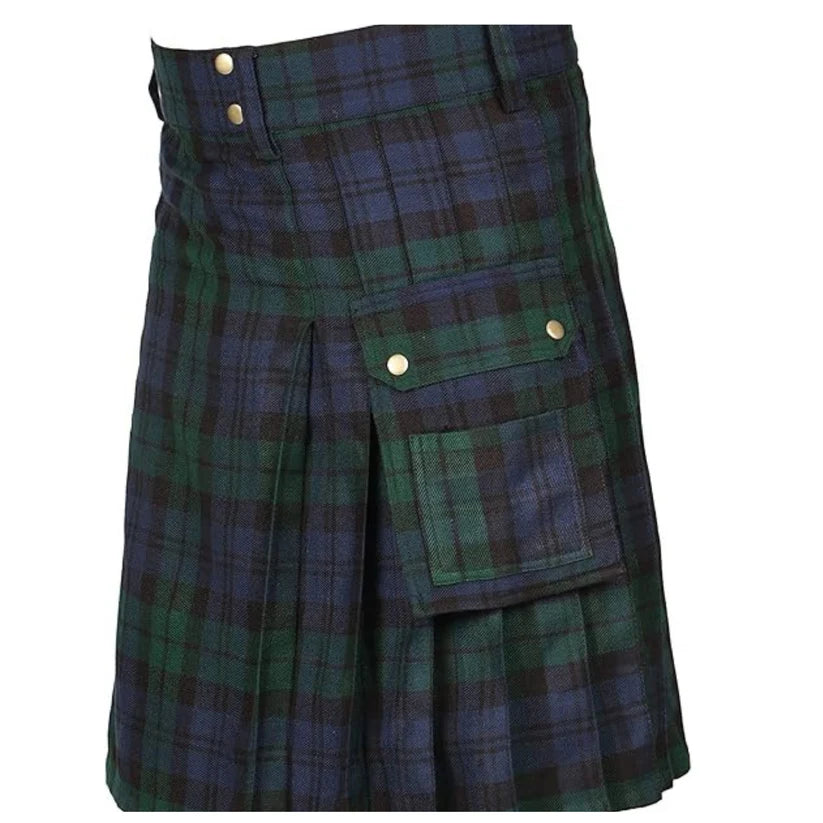 Premium Scottish Modern Tartan Utility Irish Kilt For Men - Made to Order