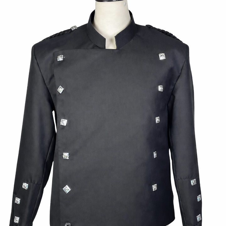 Black Montrose Doublet Kilt Jacket | Traditional Scottish Highland Dress Coat | Men’s Double-Breasted Formal Evening Jacket