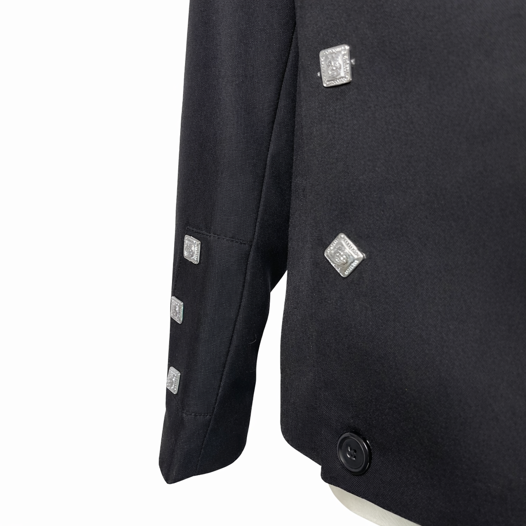 Black Montrose Doublet Kilt Jacket | Traditional Scottish Highland Dress Coat | Men’s Double-Breasted Formal Evening Jacket