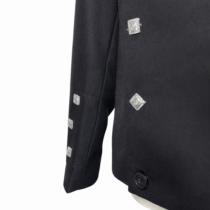 Black Montrose Doublet Kilt Jacket | Traditional Scottish Highland Dress Coat | Men’s Double-Breasted Formal Evening Jacket