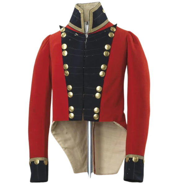 Men's British Revolutionary War Red Officer Military Coat- Canadian Militia Uniform Coat