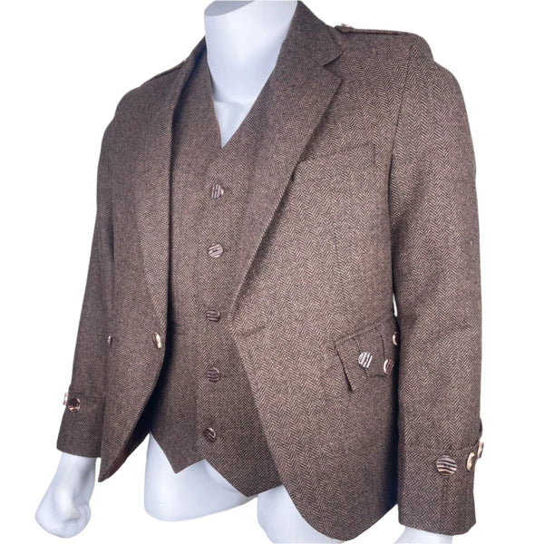 Handcrafted Scottish Tweed Argyle Jacket & Vest – Perfect for Weddings, Ceilidhs & Formal Events